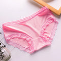 Women's Sexy Panties Lace Cotton Lingerie Briefs Female  Underpanties Solid Color Low Waist Girl Cute Underwear Shorts -XL