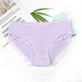 Women's Sexy Panties Lace Cotton Lingerie Briefs Female  Underpanties Solid Color Low Waist Girl Cute Underwear Shorts -XL