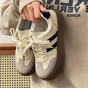 Women's New Autumn Fashion Versatile White Shoes Thick-soled Retro Casual Sports Shoes Students Soft-soled Comfortable Sneakers