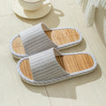 House Slippers Bamboo Women Striped Autumn Home Couples Indoor Non Slip Funny Sandals Shoes Male Soft Flat Summer For Tatami