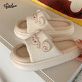 XIXITIOA Cartoon Sheep Slippers for Women Four Seasons Comfortable Cute Lamb Design Anti-slip Open-toe Indoor Flat Home Shoes