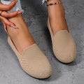Women's new solid-color knitted loafers: lightweight, non-slip, flat casual shoes that are versatile and breathable.