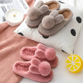 Cozy Bunny House Slippers Plush Flat Sole Rabbit Design for Women Cute Winter Indoor Shoes with Furry Comfort Set