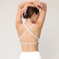 Ladies Cross Back Sports Bra U-Neck Creora Fabric High Stretch Yoga Bra for Pilates Running Training