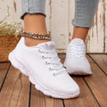 Women's Sports Shoes, Casual Running Shoes with Mesh Breathability, Comfortable Cushioned Soles, Solid Colors for Versatile Dail