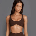 FUBEIKE Sports Bra Woman Fitness Workout Sporty Woman Top Brown White Black Nude Feel Gym Clothes Exercise Yoga Clothing