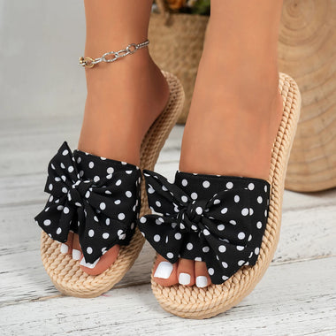 Women Slippers Summer Bow Knot Sandals Non Slip Casual Beach Slippers Comfortable Outdoor Indoor Shoes Fashion Slides Women