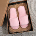 2026 Winter Women Winter House Furry Slippers Non-Slip Casual Indoor Flats Floor Shoes Ladies Flip Flops Warm Shoes Solid Colors