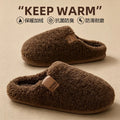 Winter Warm Fuzzy Slippers for Women Men Teddy Plush Sherpa Closed Back House Shoes Anti-Slip Indoor Home Slippers
