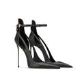 Black silk Chinese style sexy temperament sandals,2026 autumn and winter new item,pointed pointed thin heel high heels for women