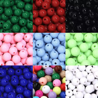10-100Pcs/Lot 6-20mm Solid Color Round Acrylic Beads Loose Spacer Beads For Jewelry Making DIY Bracelet Necklace Accessories