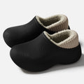 Chunky Platform Waterproof Plush Slippers Women Outdoor Non Slip Thicken Warm Sport Cotton Shoes Couple Thick Sole Plush Slides