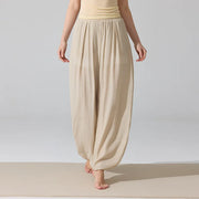 Summer Light Thin Woman Yoga High Waist Loose Solid Color Wide Leg Pants Outdoor Sport Fitness Gym Casual Breathable Long Pants