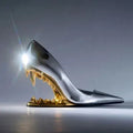 2025 Summer Spring Women High Heels Shoes Sexy Woman Metal Fangs Pointed Toe Sandals Pointed Toe Luxury Brand Peep Toe Pumps