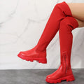 Women's oversized long boots European and American new knee high round toe boots Children's thick soled boots