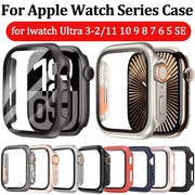 Watch Glass+Cover Apple Case Glass+Cover For Apple Watch 11/10 Case 46mm 42mm Ultra 3 2 49mm 44 45mm 41 40mm Screen Protector Bumper iwatch series 9 8 7 5 SE