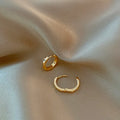 2PCS/Set Fashion Gold Color Hoop Earrings for Women Korean Design Crystal Pearl Dangle Earring Jewelry Pendientes De Mujer