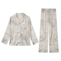 2PCS Pjs Sleepwear Set Sexy Print Women Pajama Trouser Suits Spring New Ice Silk Rayon Night Wear Homewear Loose Loungewear