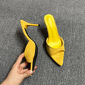 Summer New Sexy Pointed Toe Simple Women's High Heels Fashion Solid Color Casual Thin Heel Women Shoes Мюли Женские На Каблуке