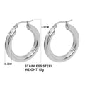 Women Earrings Hoop For Classic Fashion Smooth Round Hoop Earrings For Women Stainless Steel 5mm Thick Ear Buckle Huggie Earrings Circle Vintage Jewelry