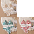 3/6pcsSeamless Bra Set, Low Rise Underwear, Leopard Print Bra, Sexy Lingerie Set, V-Neck Sports Bra, Women'S Cotton Lingerie Set