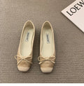 New Elegant Ballet Shoes Woman Classic Square Toe Bowtie Ballerina Flats Ladies Soft Loafers Comfortable Flat Shoes Ladies Shoes