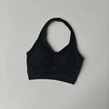 Women Halter Sports Bra Integrated Yoga Tank Top Padded Shockproof Support For Gym Workout Pilates Running Fitness