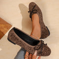 Fashion Felt Women's Slip-On Flats Shoes Soft Soled Comfortable Casual Daily Wear Flat Shoes Bowknot Shallow Mouth Woman Shoes