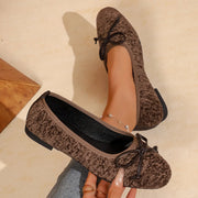 Fashion Felt Women's Slip-On Flats Shoes Soft Soled Comfortable Casual Daily Wear Flat Shoes Bowknot Shallow Mouth Woman Shoes