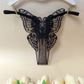 Gold Thread Embroidered Transparent Mesh Thong Sexy Exquisite Beauty Butterfly G-strings Perspective Lingerie Plus Size XS-XXL
