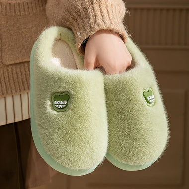 Winter Plush Couple Slippers for Men & Women Ultra Soft Memory Foam Cloud Comfort Non-Slip Thick Sole Indoor/Outdoor House Shoes