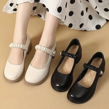 New Arrival Autumn Women Shoes Flats Mary Jane Leather Moccasins Ballet Shoes Casual Black Loafers Ladies Shoes