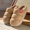 Winter Platform Plush Bread Slippers Women Unisex Waterproof Thicken Warm Home Slides Woman Non Slip Thick Sole Cotton Shoes