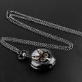 Fashion Skeleton Butterfly Quarzt Pocket Watch with Chain Necklace Vintage Quartz Pendant Watches Clock Chain Mens Women