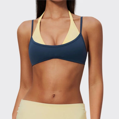 Women Sports Bra Gym Women Color Blocking Yoga Bra Push Up Sport Vest Running Pilates Quick Drying Workout Fitness Top False Two-piece
