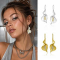 New Gold Silver Drop Earrings Twist Design Lightweight Floral Dangle Earrings Calla Lily Earrings Women
