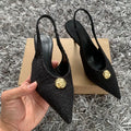 2025 Spring New Brand Women Sandal Fashion Pointed Toe Shallow Slip On Ladies Elegant Slingback Shoes Thin High Heel Pumps