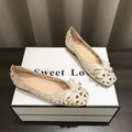 New Women Hollow Out Bow Decor Square Toe Low Heel Flats Breathable Slip On Casual Shoes For Daily Work Vacation