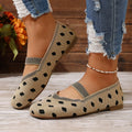 Women's Shoes Mesh Breathable SquareToe Flat Shoes Fashion Soft Bottom Knitted Shoes Female Casual Slip on Footwear Loafers