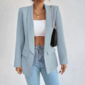 Spring Women Jacket Solid Polyester Cotton Non Strech Long Sleeve Office Lady Blazers New Fashion In Outerwears Coats