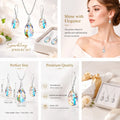 Ladies' elegant colorful water droplet earrings necklace jewelry set, suitable for daily wear, holiday party gifts