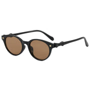 Korean-style fashionable round-frame sunglasses with a bow-shaped design for women
