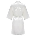 Party Wedding Bride Robe Wedding Party Team Bride Robe Kimono Satin Pajamas Bridesmaid Bathrobe With White Letters YE8171