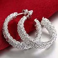 Original Designer 925 Sterling Silver Elegant Crystal Jewelry Fashion Zircon Circle Hoop Earrings For Woman Wedding Party Gift