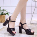 Fashion Fish Mouth High Heel Sandals Non-slip Casual Wedges Sandals Comfortable Buckle Slope Women's Sandals Summer