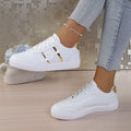 Women Lace Up Canvas Shoes Comfortable Flat Heel Lightweight Non Slip Casual Walking Shoes for Daily Outdoor Travel