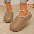 Eva Waterproof Winter Cotton Slippers Women Comfortable Non Slip Soft Sole Home Plush Slippers Flat Heel Warm Mule Slides 41