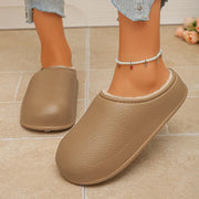 Eva Waterproof Winter Cotton Slippers Women Comfortable Non Slip Soft Sole Home Plush Slippers Flat Heel Warm Mule Slides 41