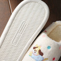 2026 New Cartoon Hot Dog Plush Home Slippers Women Cute Polka Dot Indoor Warm Fuzzy Shoes Girls Light Bedroom Eva Cotton Slides