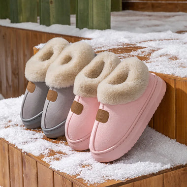 2026 Fleece Lined Winter Slippers For Men Women With Ankle Cover Thick Sole Lightweight Eva Indoor Outdoor Warm Home Shoes